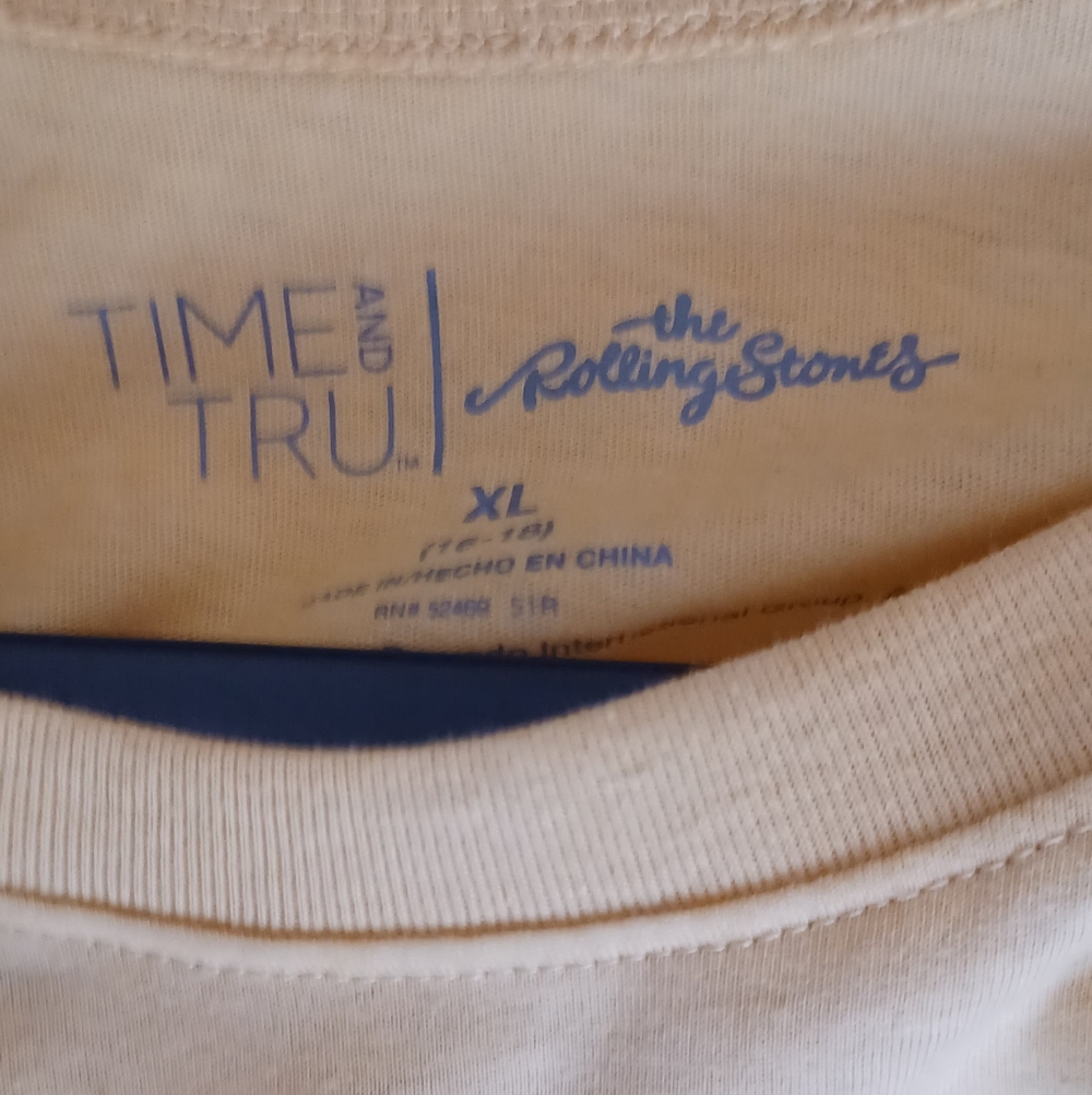 Upcycled Time and Tru Rolling Stones Purple Graphic Tee Top - Picture 8 of 8